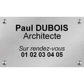Plaque en aluminium argenté 250 mm x 150 mm