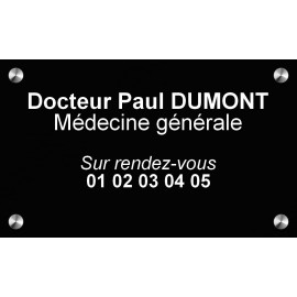 Plaque en aluminium noir 250 mm x 150 mm