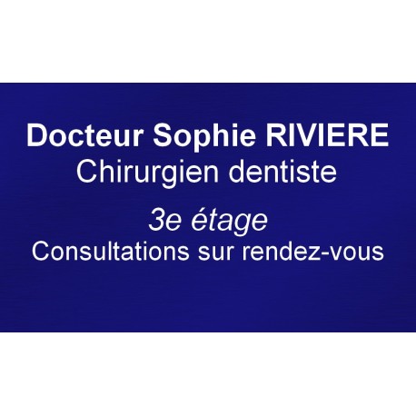 Plaque en aluminium bleu 250 mm x 150 mm
