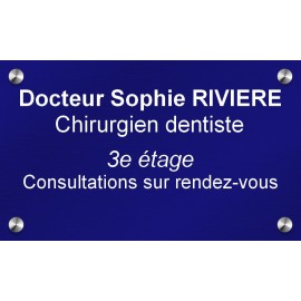 Plaque en aluminium bleu 250 mm x 150 mm