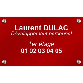 Plaque en aluminium rouge 250 mm x 150 mm