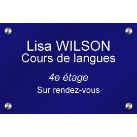 Plaque en aluminium bleu 300 mm x 200 mm