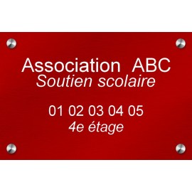Plaque en aluminium rouge 300 mm x 200 mm