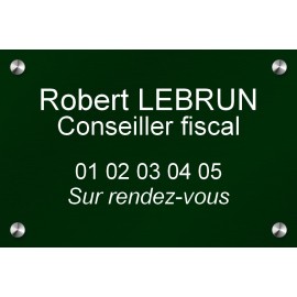 Plaque en aluminium vert 300 mm x 200 mm