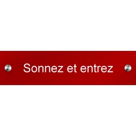 Plaque en aluminium rouge 200 mm x 50 mm