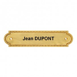 Plaque de porte rectangulaire perlée 130mm x 30mm