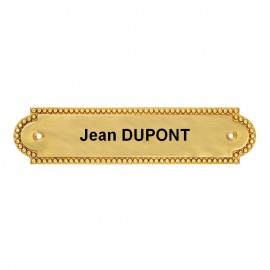 Plaque de porte rectangulaire perlée 130mm x 30mm