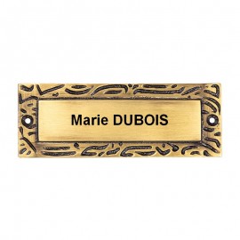 Plaque de porte rectangulaire antique 110mm x 40mm