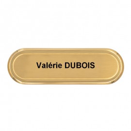 Plaque de porte rectangulaire arrondie avec liseré 145mm x 45mm